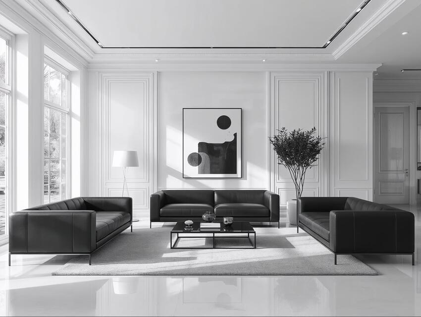 Decoración blanco y negro