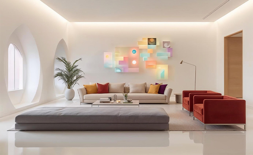 Decoración con colores del arcoíris