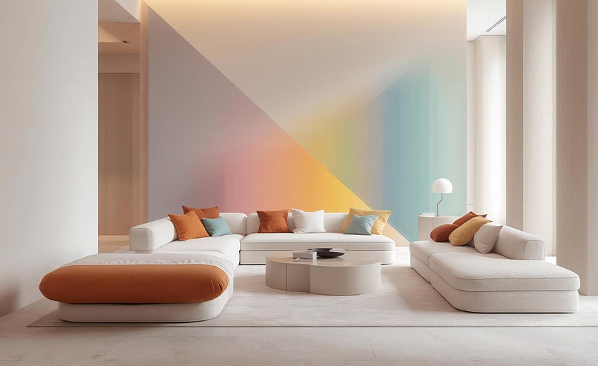 Decoración con colores del arcoíris