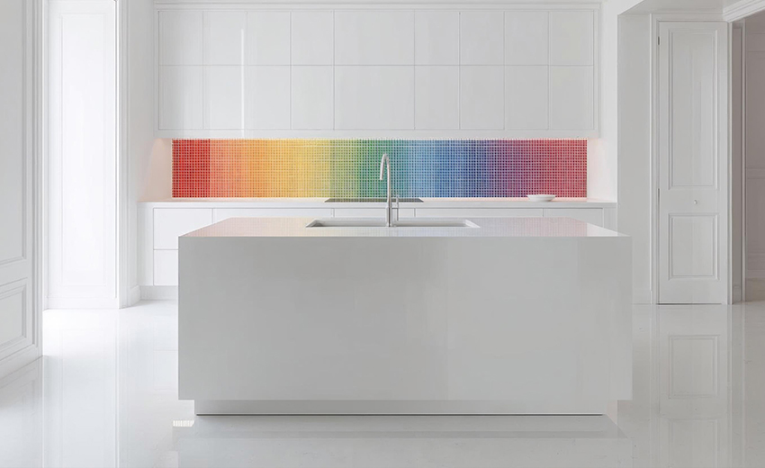 Decoración con colores del arcoíris