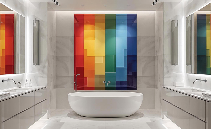 Decoración con colores del arcoíris