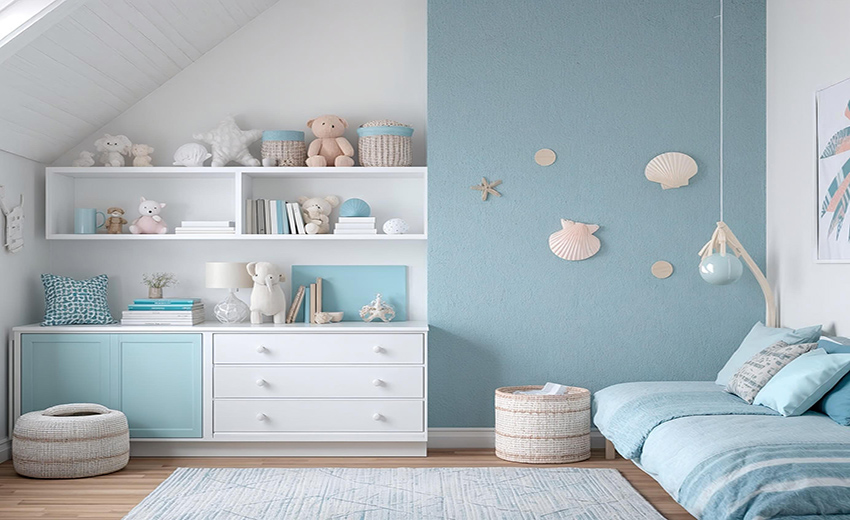 Decoración azul para niña