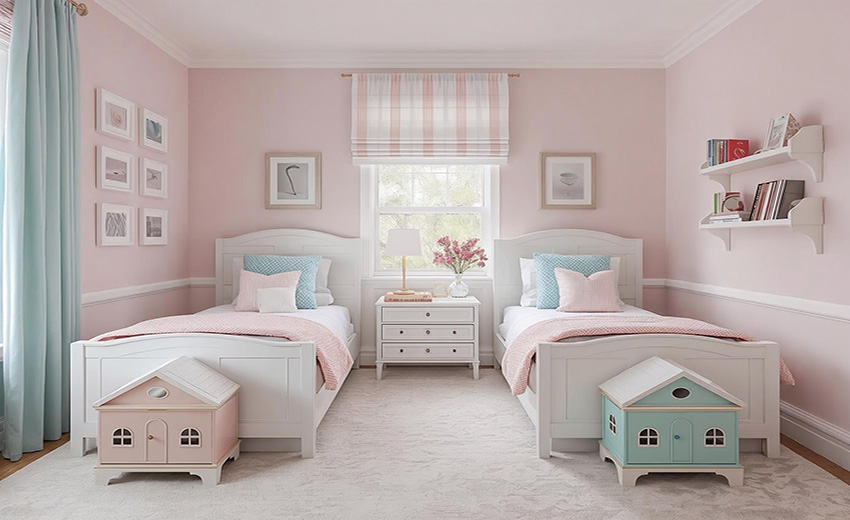 Decoración Rosa Claro y Menta Acqua