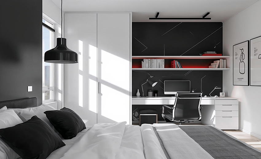 Decoración juvenil blanco y negro