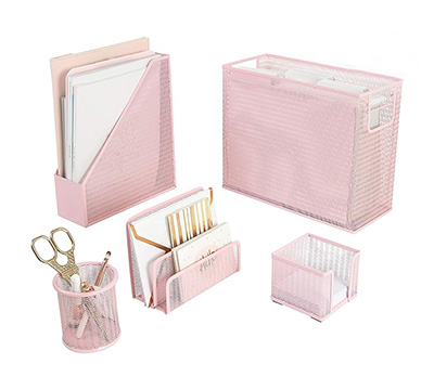 herramientas de escritorio rosas