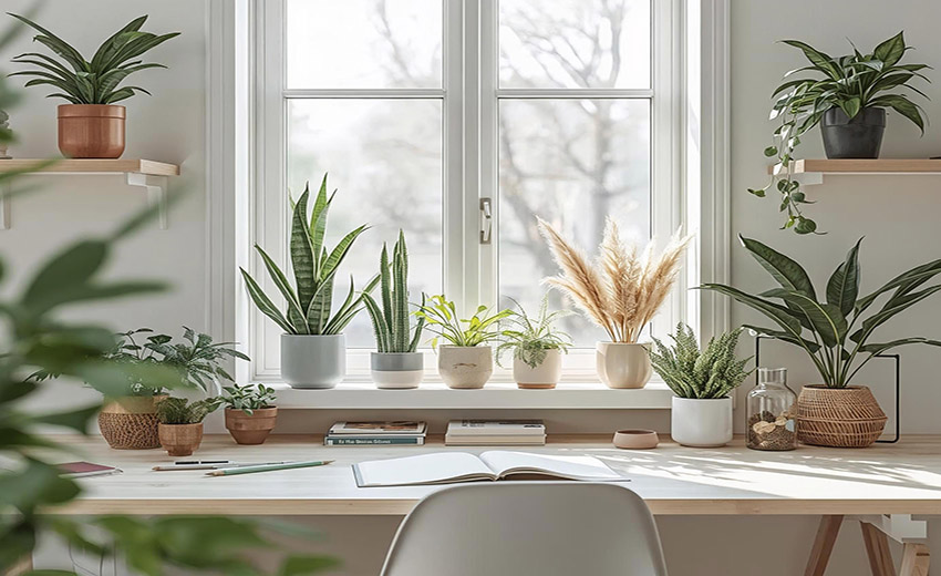 decoración con plantas verdes