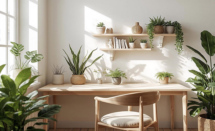 decoración con plantas verdes